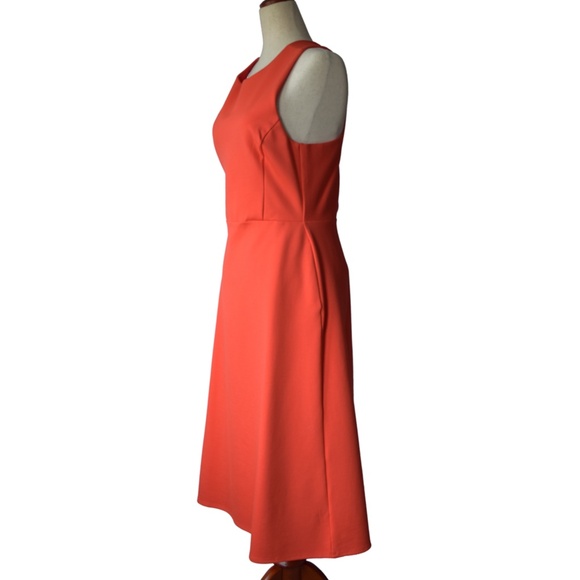 Banana Republic Tomato Red Cross Back Midi Dress - Size 4 - Picture 2 of 3